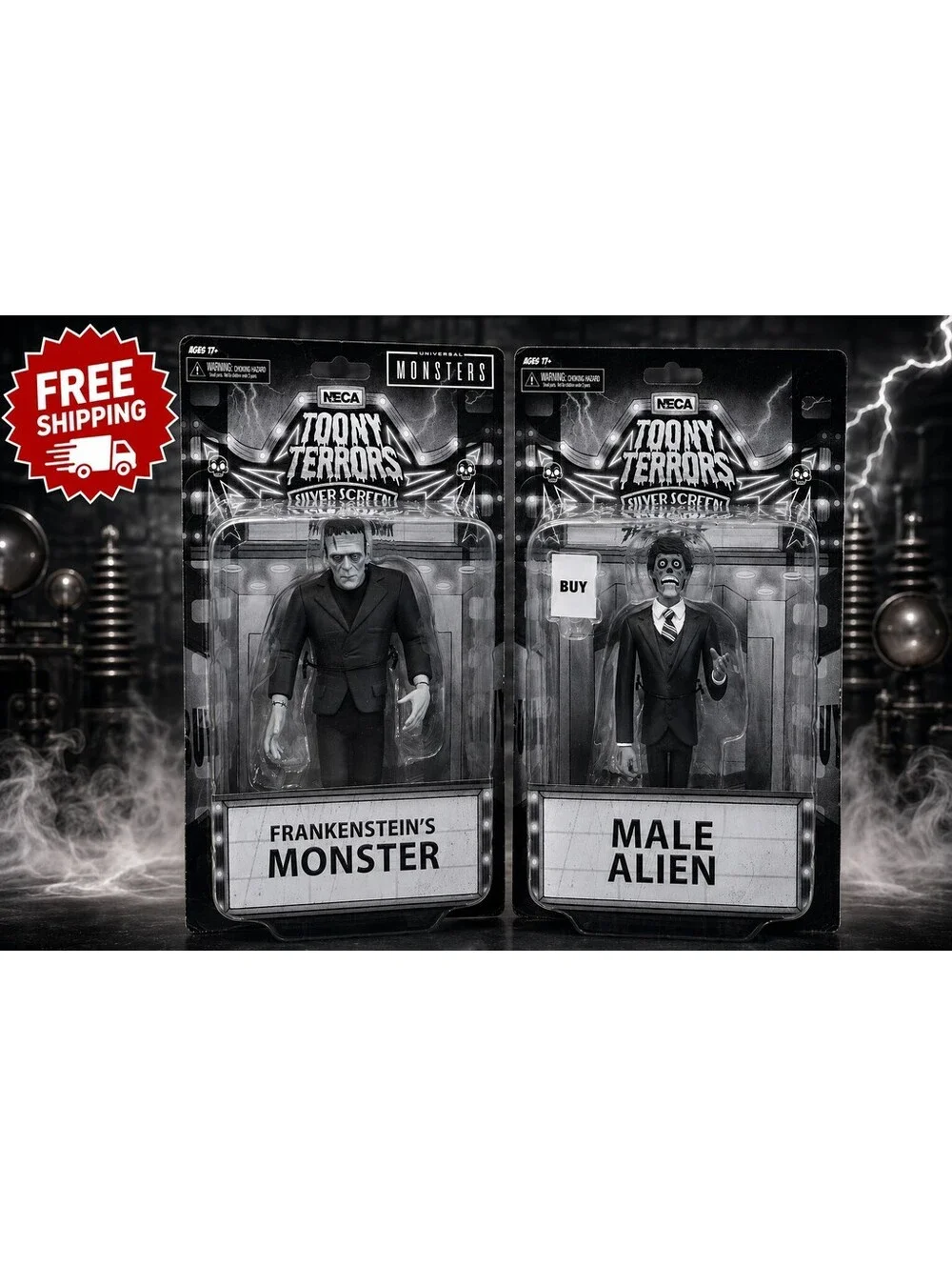 NECA Toony Terrors Silver Frankenstein's Monster Action Figure New